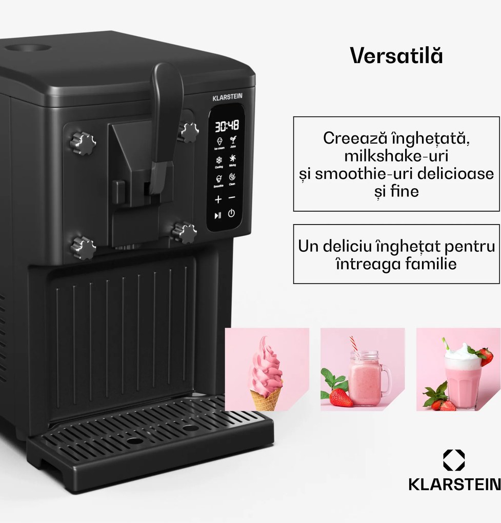 Klarstein Mașină de făcut înghețată Sweet Sundae, înghețată, smoothie-uri și milkshake-uri, curățare automată
