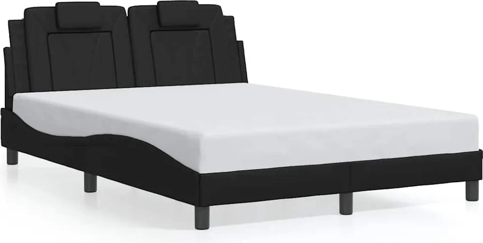 vidaXL Cadru de pat, Viana, fără saltea, negru, 120x200 cm, piele ecologică