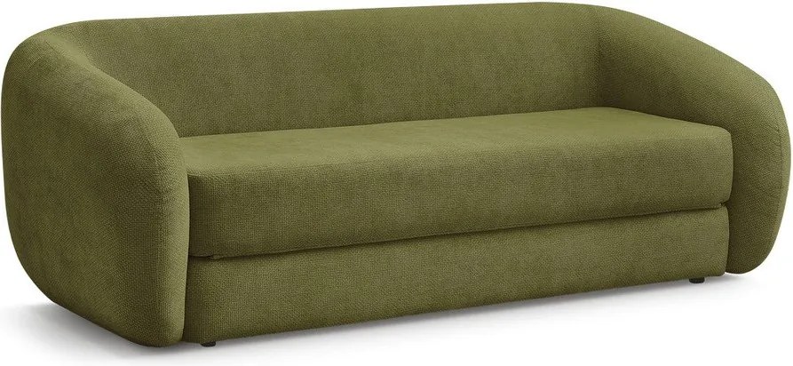 Canapea verde extensibilă cu tapițerie din chenille 228 cm Neyo – Bobochic Paris
