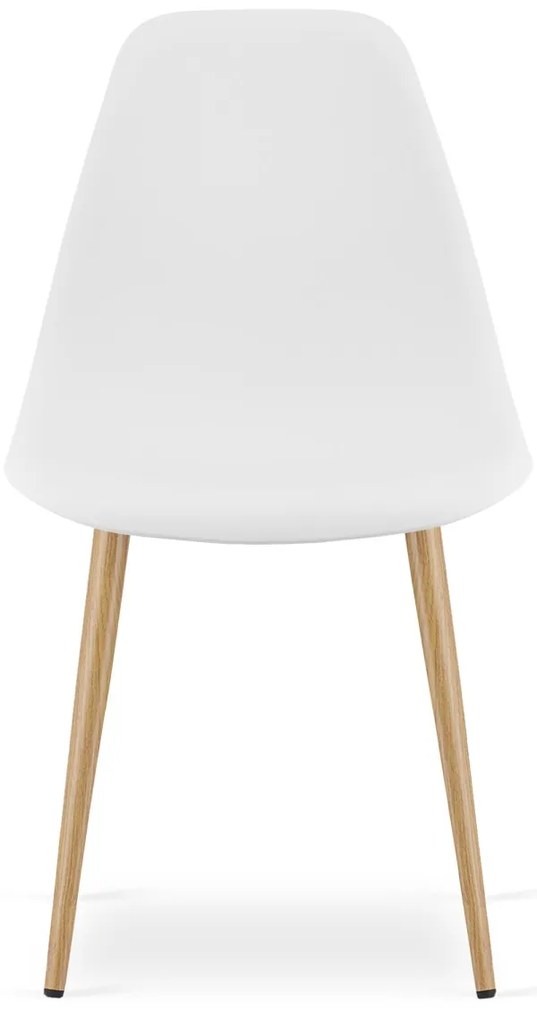 Set de dining 1 + 4, masa RAMOD alb/decor stejar + scaune OSAKA alb