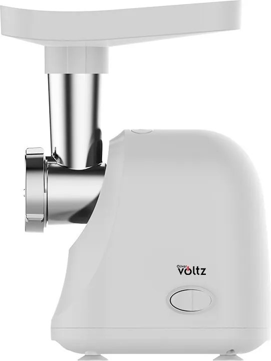 Masina de tocat carne Oliver Voltz OV51991G, 800 W, Functie de inversare, Accesoriu pentru roșii, Accesorii de 5 și 7 mm, Otel inoxidabil, Alb