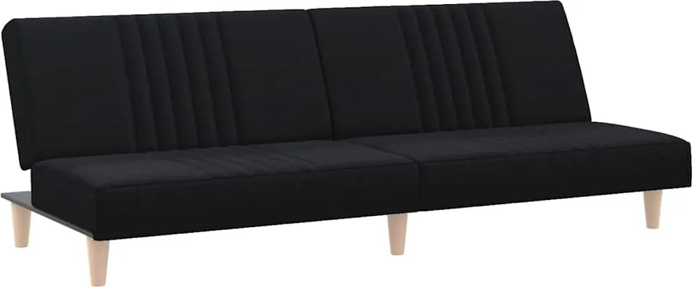 vidaXL Canapea extensibilă, negru, material textil