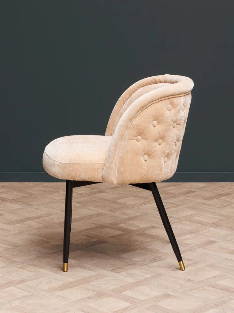 Scaun dining bej din textil Tramell