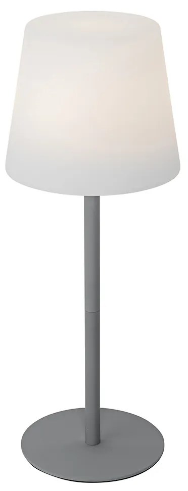 Lampă de masă gri reîncărcabilă, cu LED și variator, IP54 - Jude