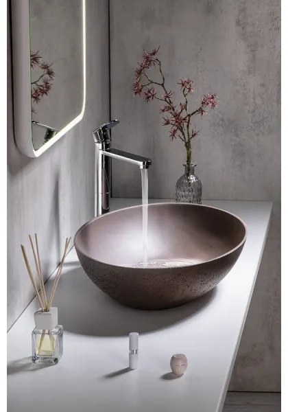 Sapho - Lavoar pentru blat FORMIGO 60x40 cm beton/maro