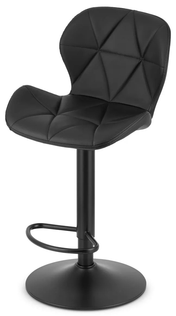 Scaun de bar negru WEST din piele ecologica cu picior negru