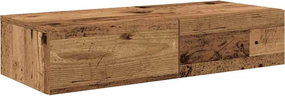 vidaXL Raft de perete cu sertare Lemn vechi 80x33x17 cm Lemn prelucrat