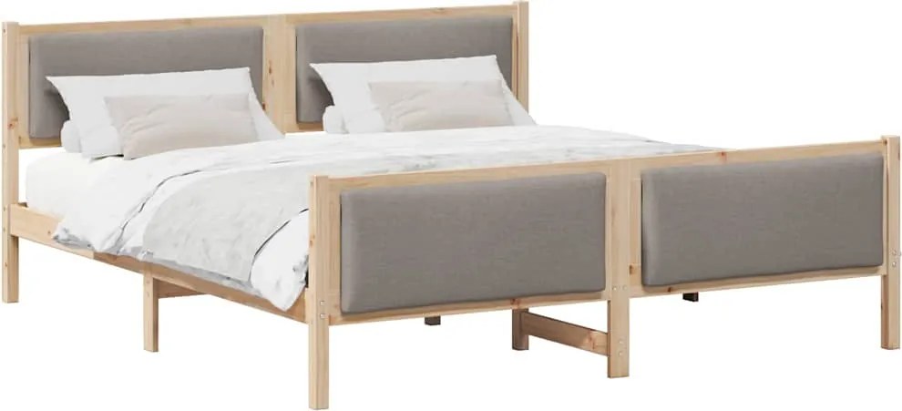 vidaXL Cadru de pat cu headboard Gri taupe 180 x 200 cm țesătură