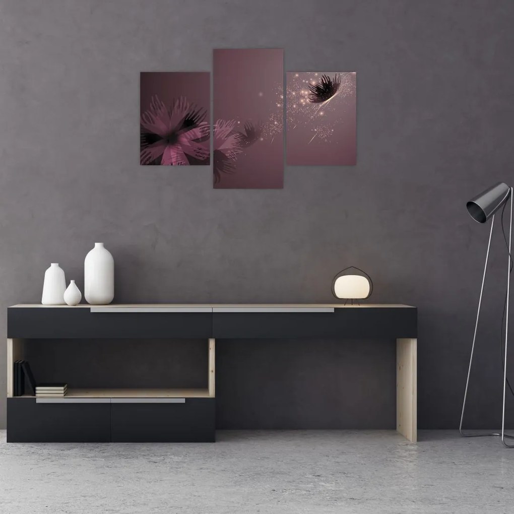 Tablou - Floare și fluture (90x60 cm)