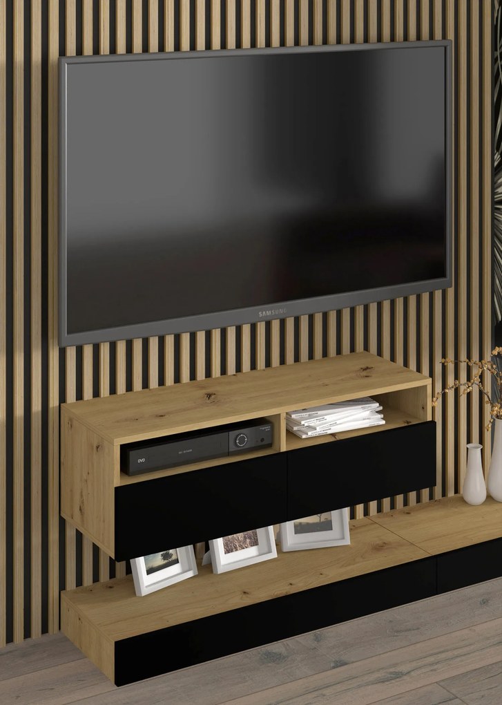 Mobilier living Dual B (Negru + Stejar artisan). 1124923