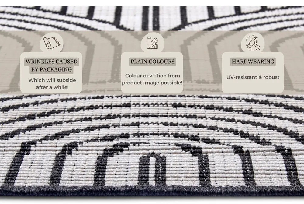 Covor de exterior negru-alb 120x170 cm Pangli Black – Hanse Home