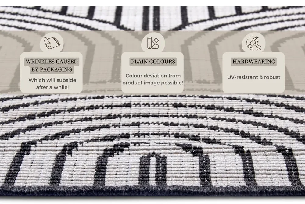 Covor de exterior negru-alb 80x150 cm Pangli Black – Hanse Home