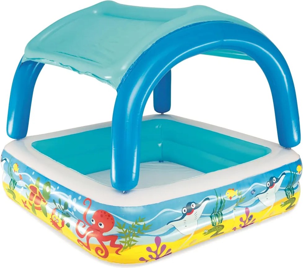 Bestway Piscină de joacă & baldachin, albastru, 140x140x114 cm, 52192