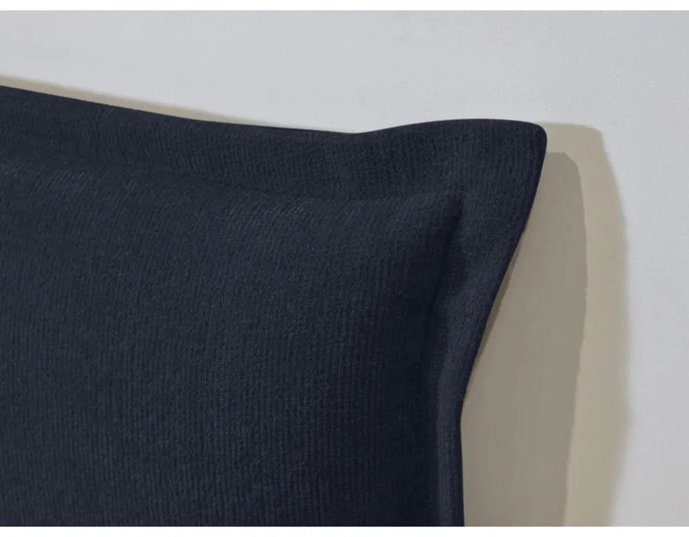 Pat matrimonial albastru închis/natural cu somieră 160x200 cm Charlie – Bobochic Paris