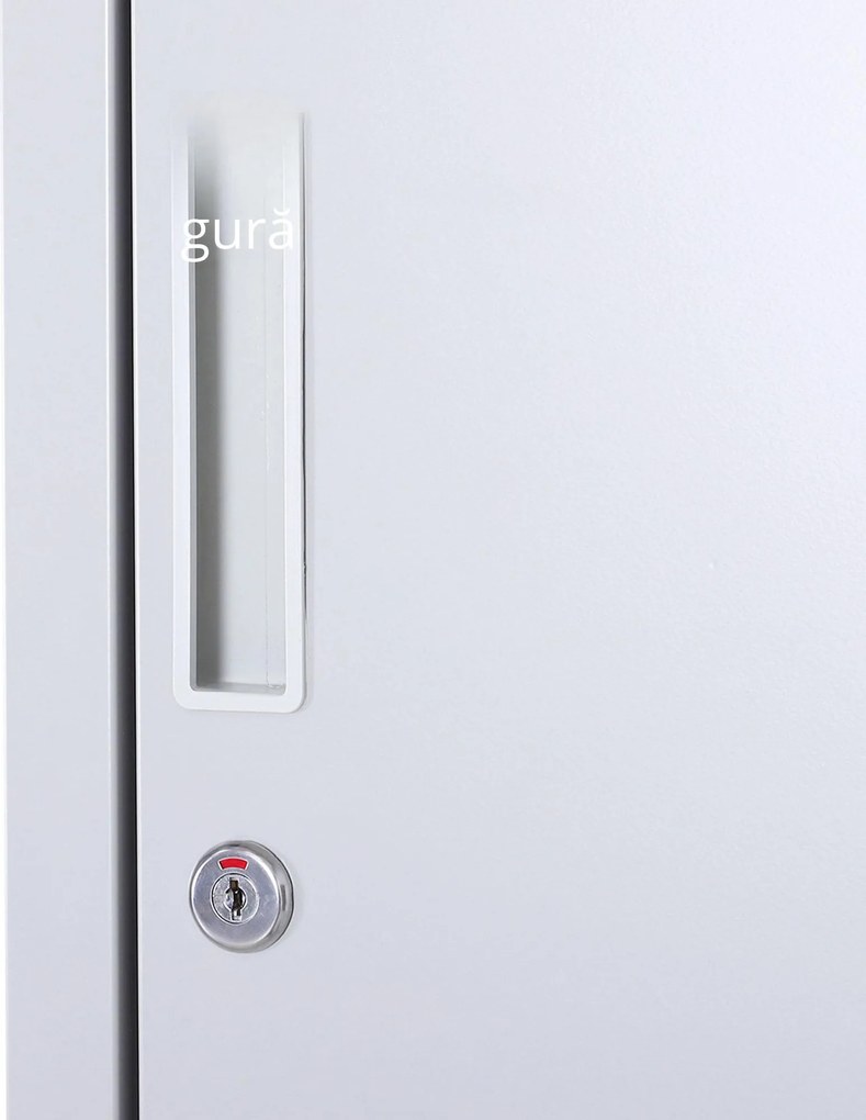 Dulapior Haine din Otel 4 Rafturi 2 Usi cu Inchidere de Siguranta, Gri, 38x46x180cm Vinsetto | Aosom Romania