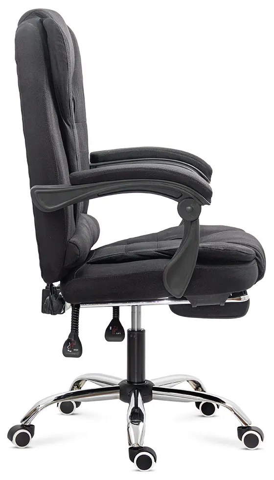 Scaun birou textil cu masaj in 7 puncte si baza metalica OFF 4181M negru