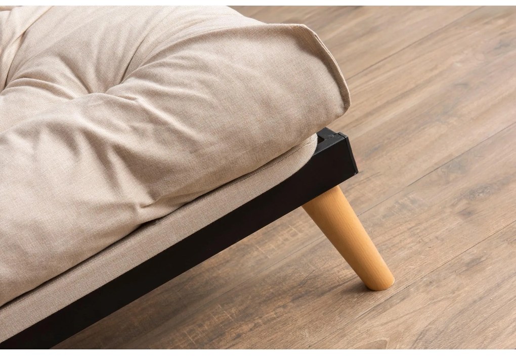 Canapea extensibilă Sakotta (Crem + Lemn). 1107026