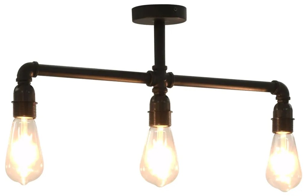vidaXL Lampă de tavan, negru, 3 becuri x E27