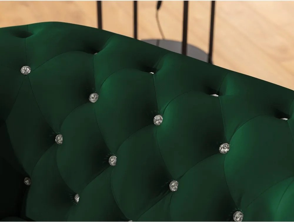 Canapea verde extensibilă cu tapițerie din catifea 203 cm York Blik – Ropez