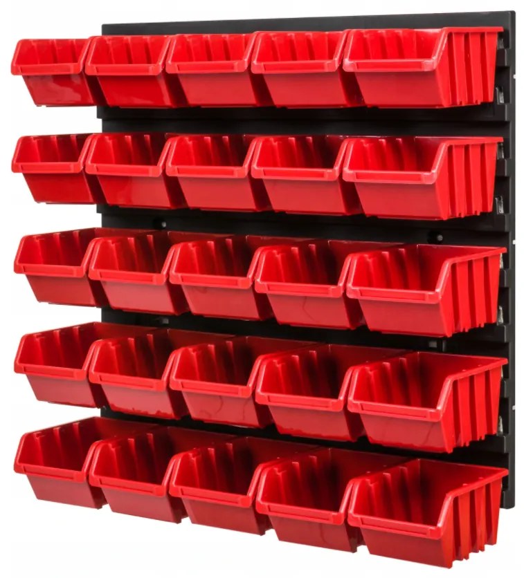 Perete pentru unelte 39x39cm + 25 cutii RED