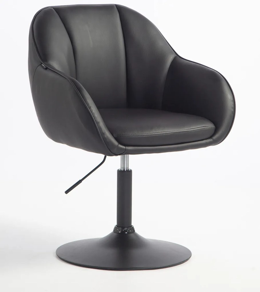 HR2055N Scaun Neagră din Piele Ecologica cu Bază Neagră