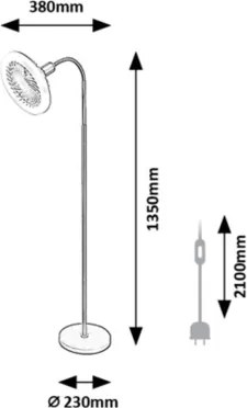 Lampă LED de podea cu ventilator Rabalux 74031, 1xE27/16W/230V