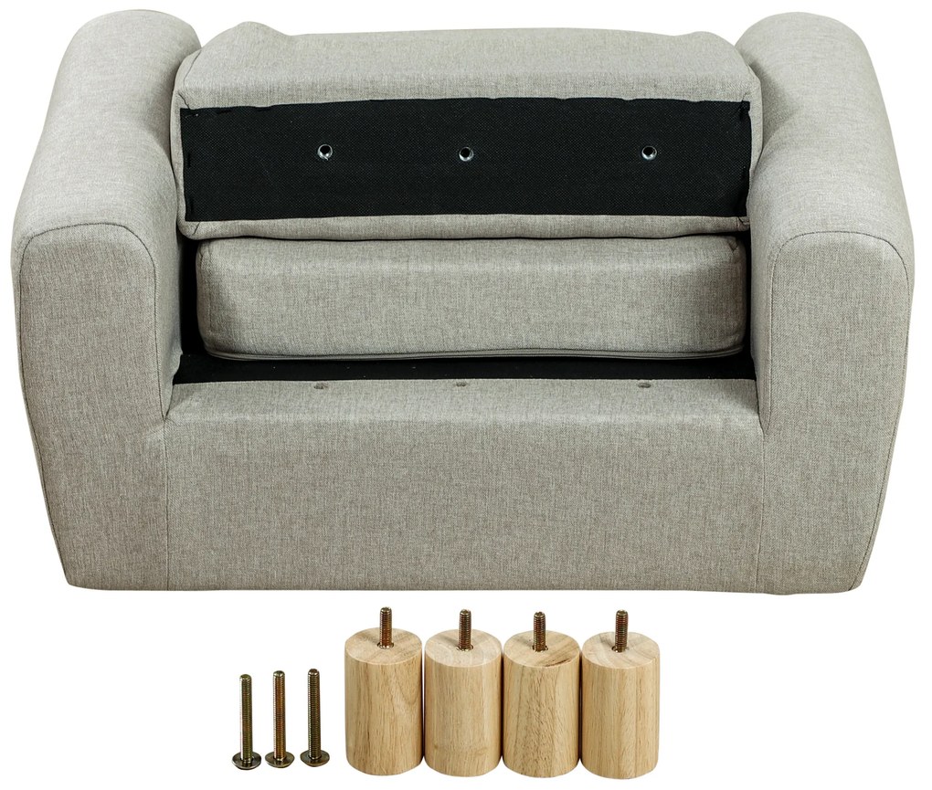 HOMCOM Sillón Infantil Mini Sofá pentru Copii de +3 Ani cu Șezut Căptușit și Brațe Căptușite 61x42x53 cm Maro | Aosom Romania