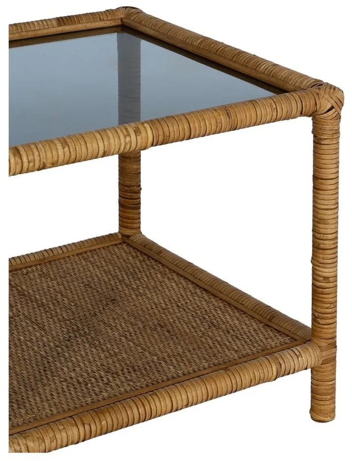 Măsuță de cafea în culoare naturală cu blat din sticlă 40x90 cm – Ixia