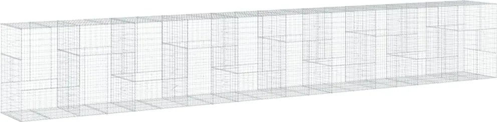 vidaXL Coș gabion cu capac, 1000x100x150 cm, fier galvanizat