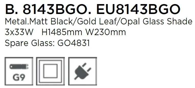 Lampadar, Lampa de podea design modern Orbital EU8143BGO SRT