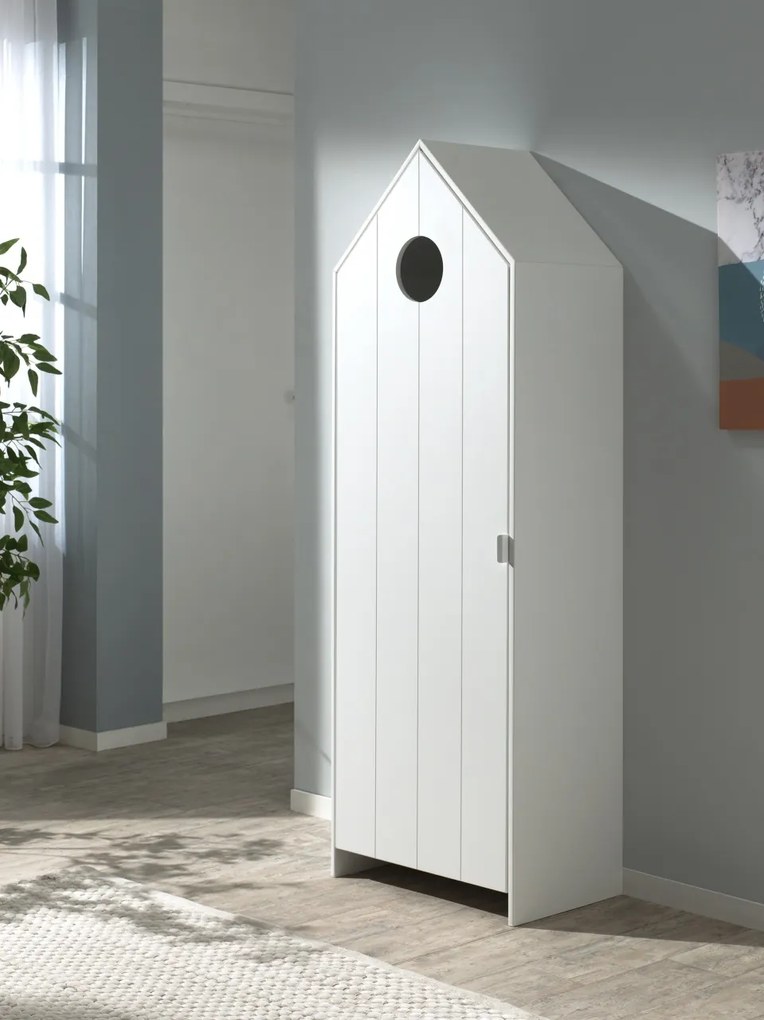 Dulap pentru Copii Căsuță, Alb, (MDF) – CASAMI – Vipack