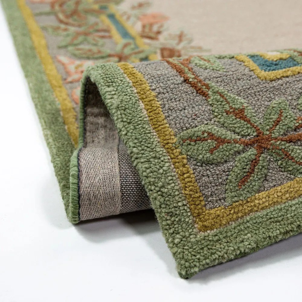 Covor tip traversă țesut manual din lână 80x300 cm Verona Floral – Flair Rugs