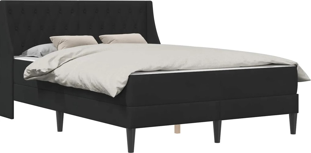 vidaXL Cadru de pat cu saltea cu saltea Negru 180 x 200 cm Catifea