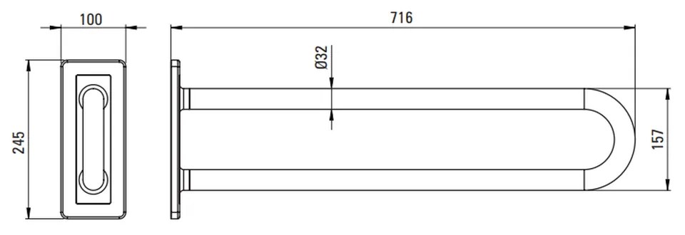 Bara suport ajutatoare 70 cm Deante Lehnen crom lucios 700 mm