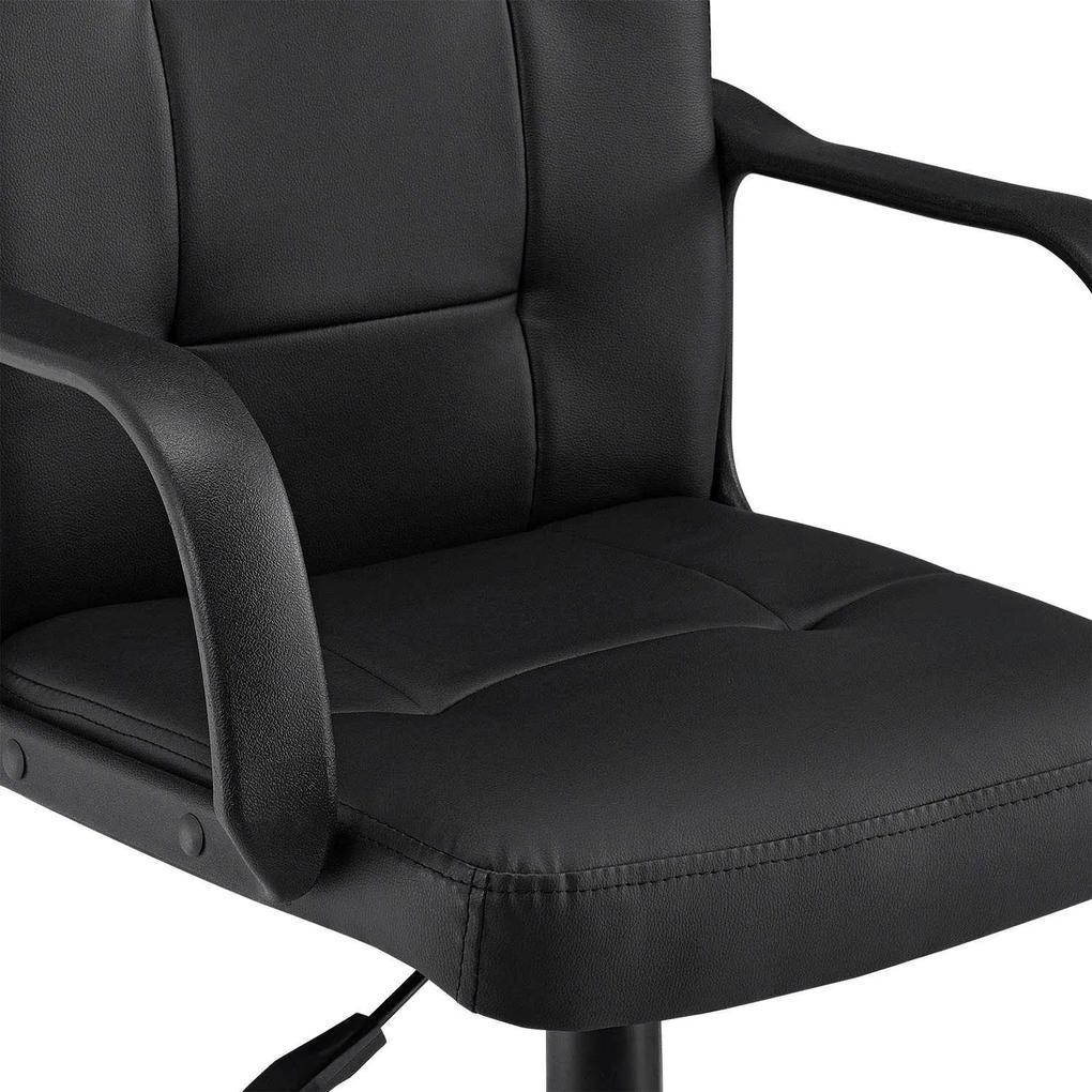 Scaun de birou Pensacola reglabil pe înălțime, cu căptușeală de culoare neagră