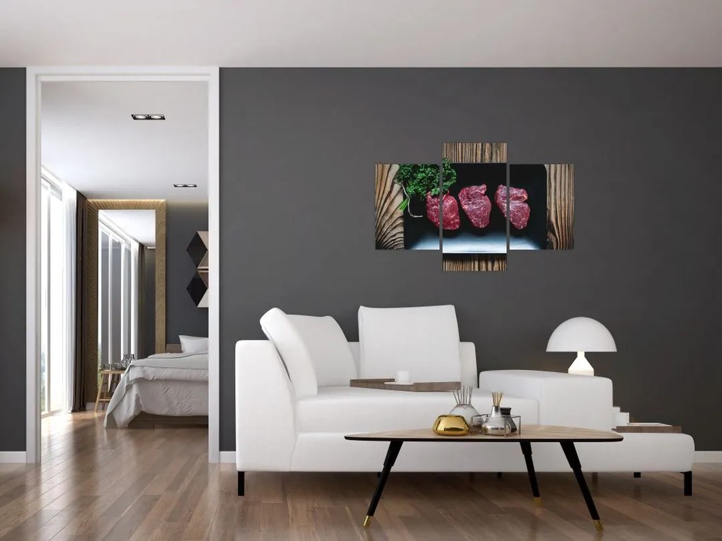 Tablou cu carne pe farfurie (90x60 cm)