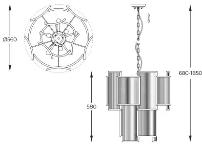 Lustră pe lanț Zuma Line P0528-08A-F4AC SERGIO 8xE14/60W/230V argintiu