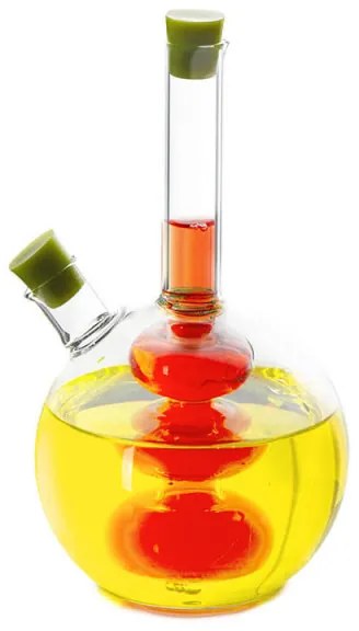 Recipient pentru oțet și ulei 2in1 Luigi Ferrero FR-6044, 20 cm, închidere ermetică, sticlă, verde