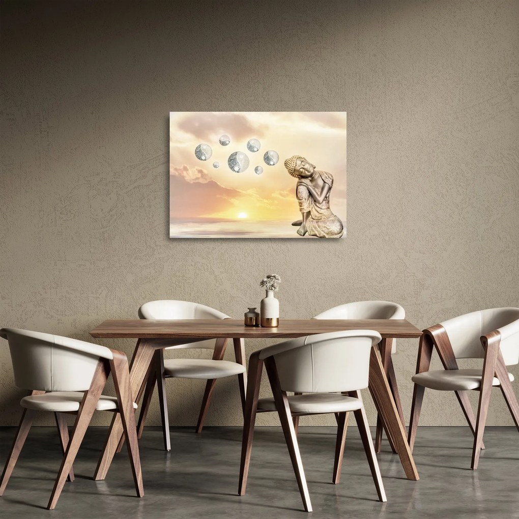 Tablou pe sticlă - Timp pentru meditații (70x50 cm)
