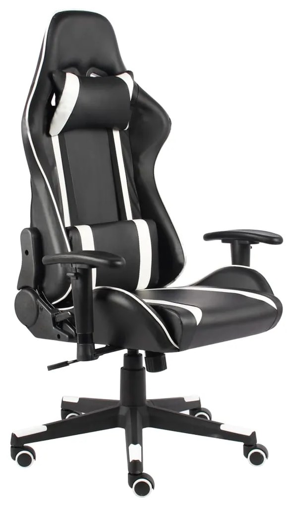 vidaXL Scaun de jocuri pivotant, alb, PVC