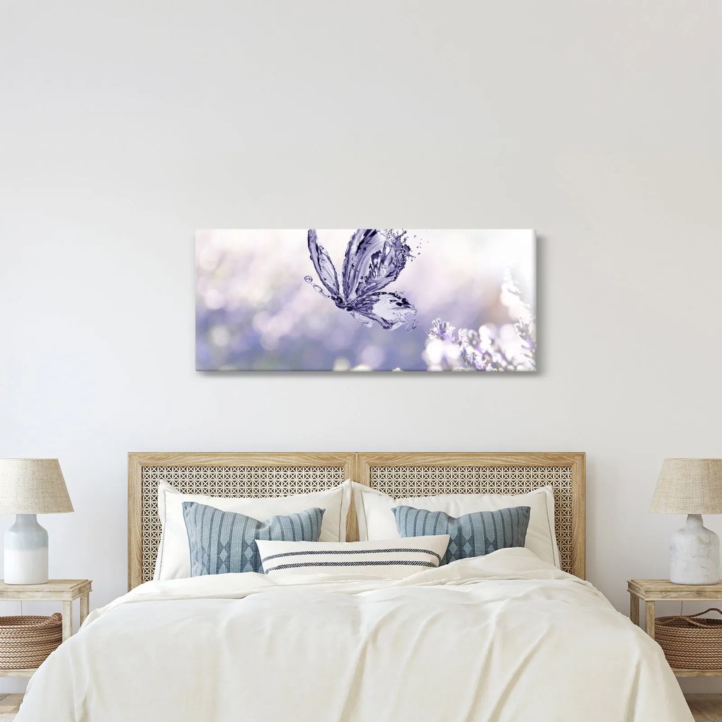 Tablou - Fluture și lavandă (120x50 cm)