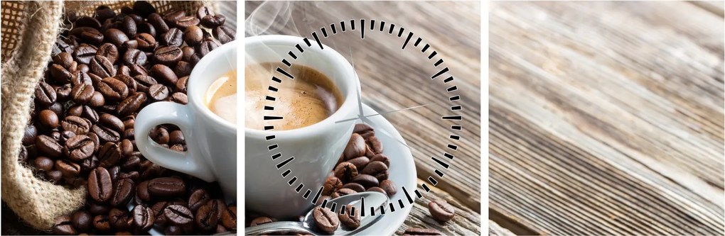 Tablou - Espresso (cu ceas) (90x30 cm)