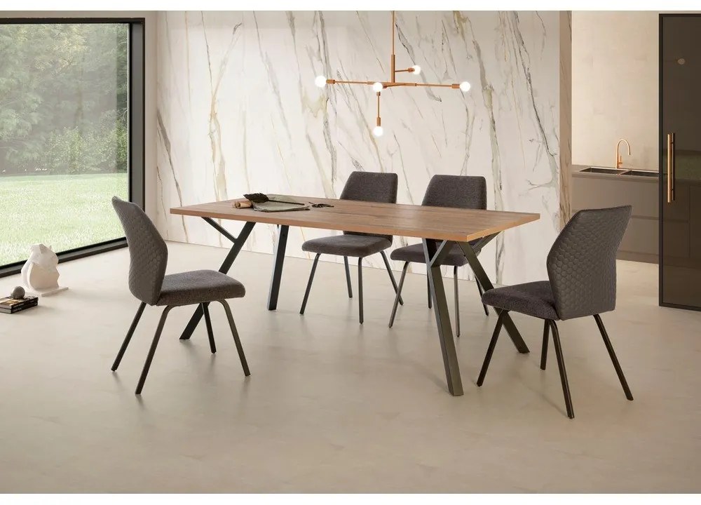 Masă de dining cu blat cu aspect de lemn de nuc 90x160 cm Paola – Marckeric