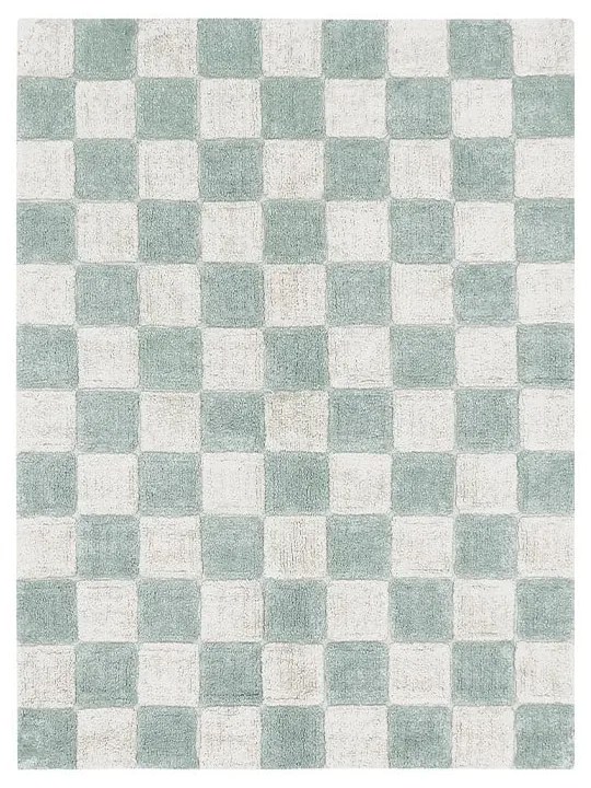 Covor albastru deschis/crem lavabil/țesut manual din bumbac 120x160 cm Kitchen Tiles Blue Sage – Lorena Canals