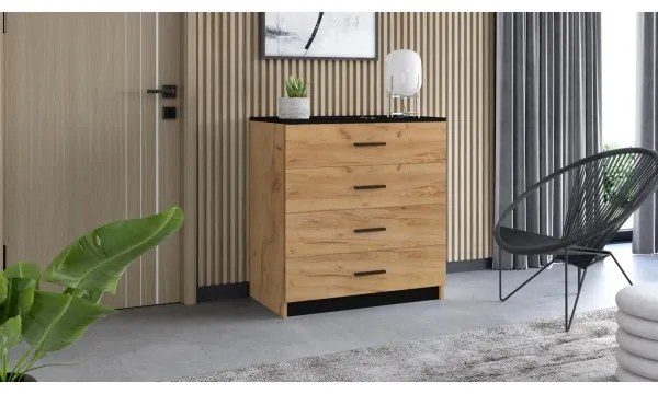 Comodă TIMON stejar craft/negru