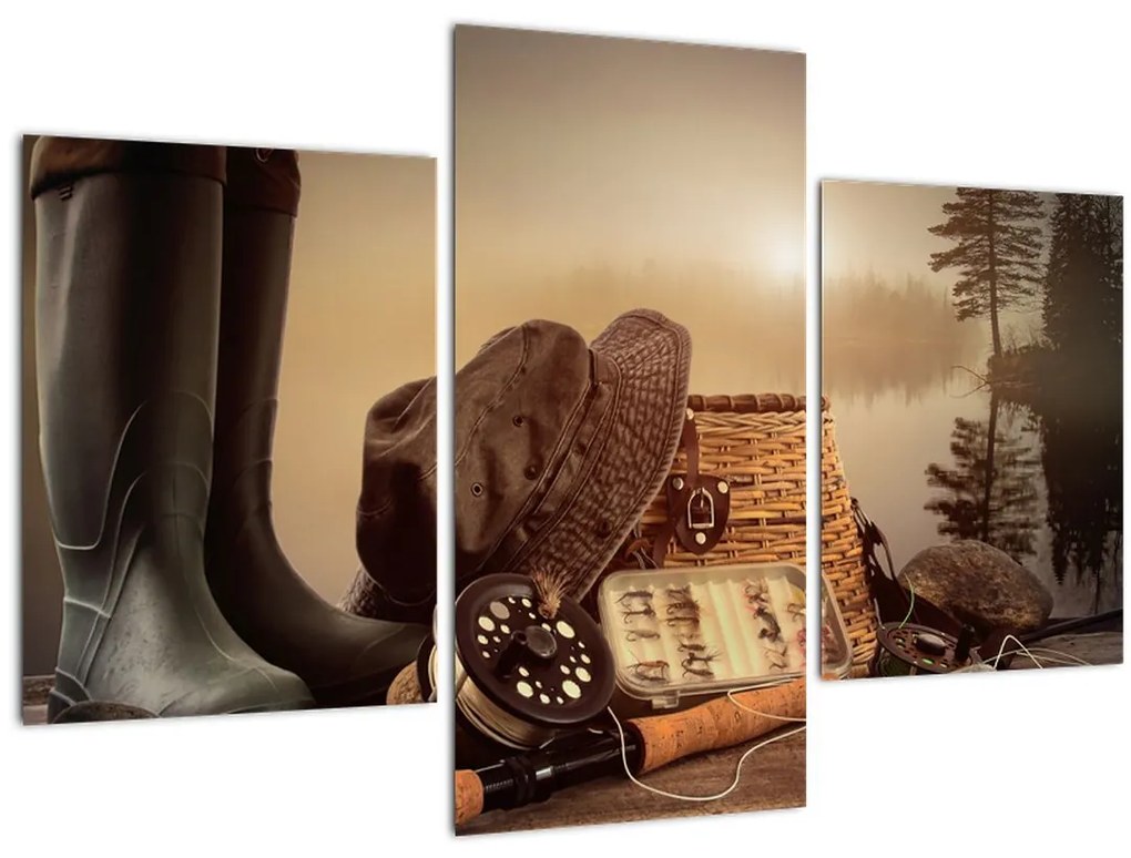 Tablou - Natura moartă, pescuit (90x60 cm)