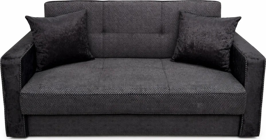 Canapea SAMY GRANDE extensibilă, 2 locuri, cu ladă de depozitare, stofă catifelată maro, cadru metalic, 180x100x92 cm Maro, Stofa Catifelata