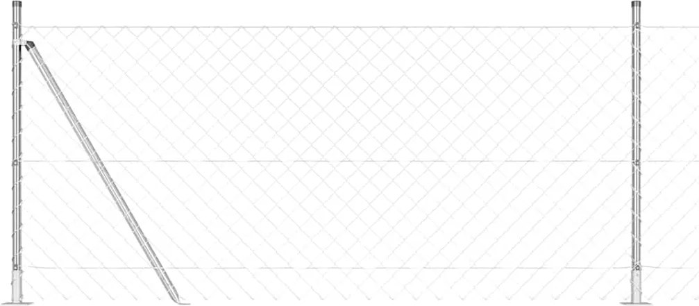 vidaXL Stâlp de gard. Argintiu 10 x 0,8 m (plasă de 60 x 60 mm) Oțel