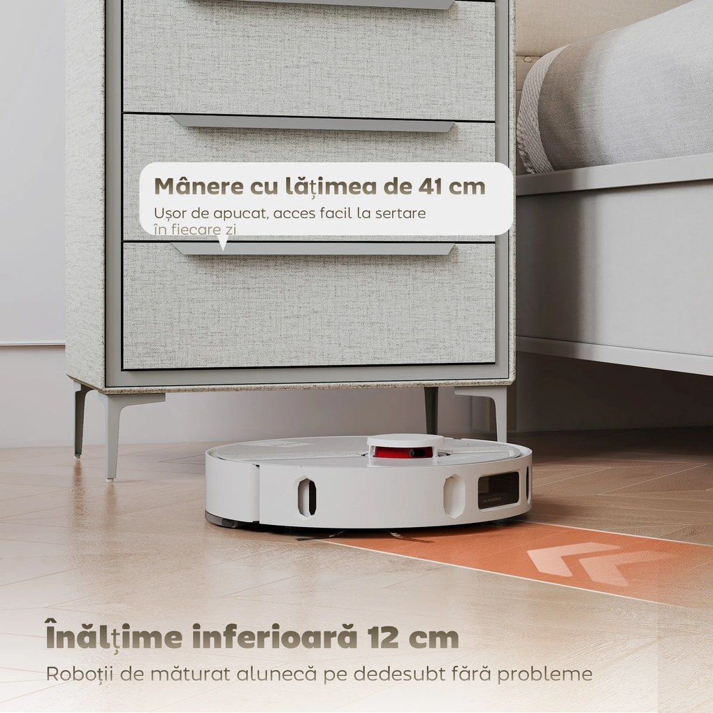 HOMCOM Comoda cu 4 Sertare în Oțel cu Acoperire în Țesut cu Efect de In, 60x36x88 cm, Gri | Aosom Romania