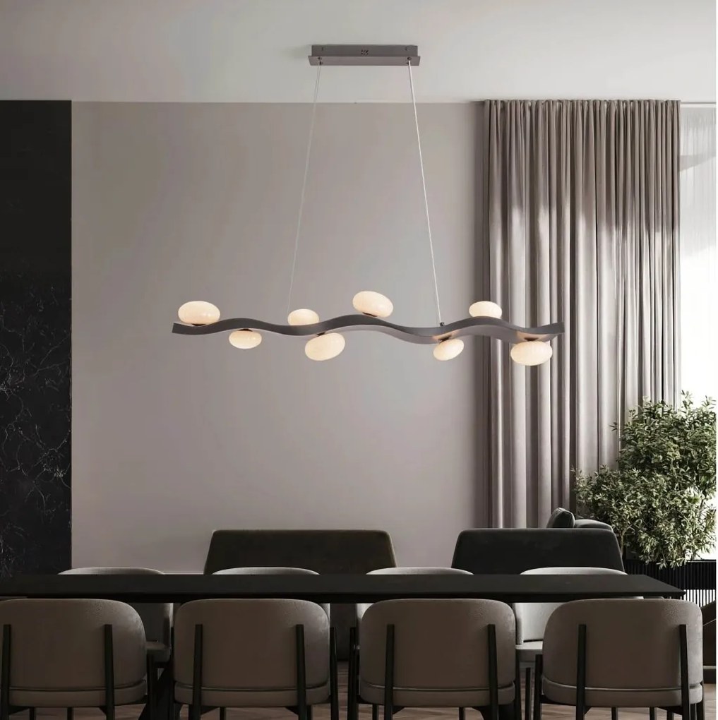Lustra LED suspendata otel gri periat SEVERO